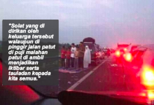 Perlu Atau Tidak- Foto Keluarga Solat Di Tepi Lebuhraya Di Tengah Kesesakan Jadi Perdebatan. Pendapat Anda?