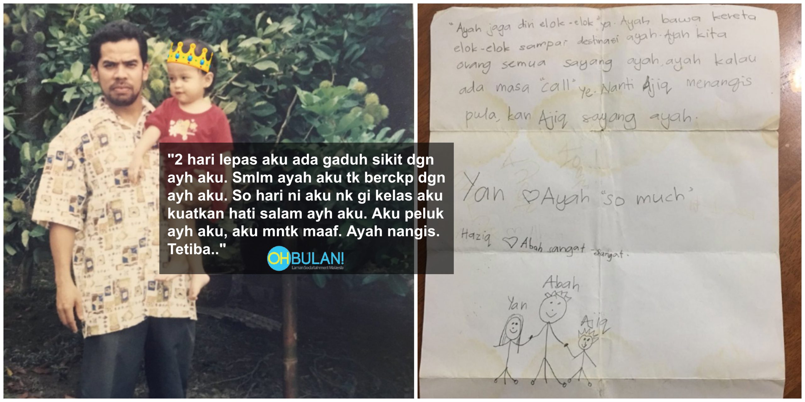 ‘Aku Masa Kecik Banyak Gambar Dengan Ayah. Bila Dah Besar Ni Aku Rasa..’