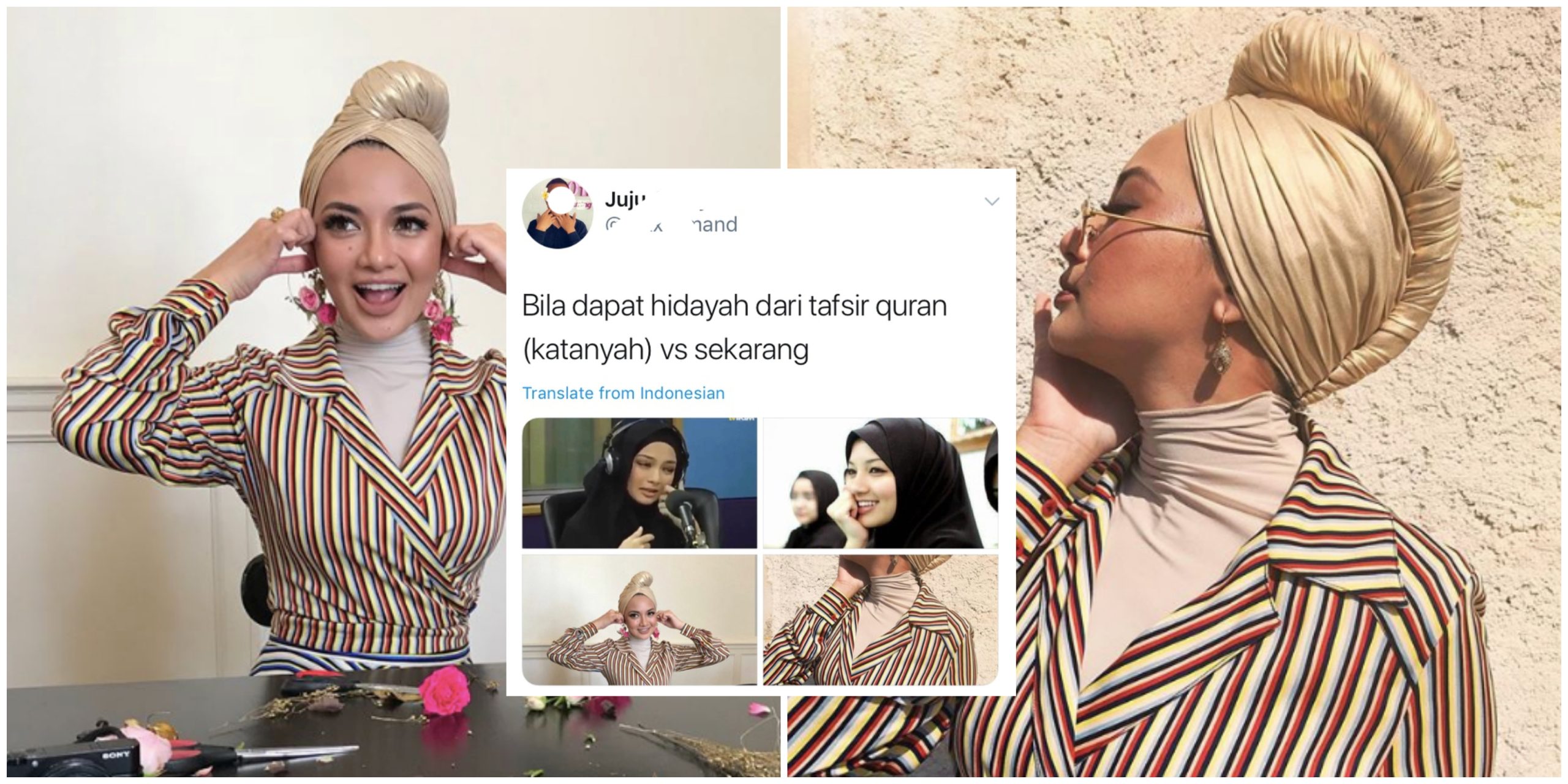 ‘Dah Makin Mengarut Ko Ni Pah’- Gayakan Turban Ala ‘Cuping Karipap’ Di Paris, Netizen Makin Meluat Dengan Neelofa?