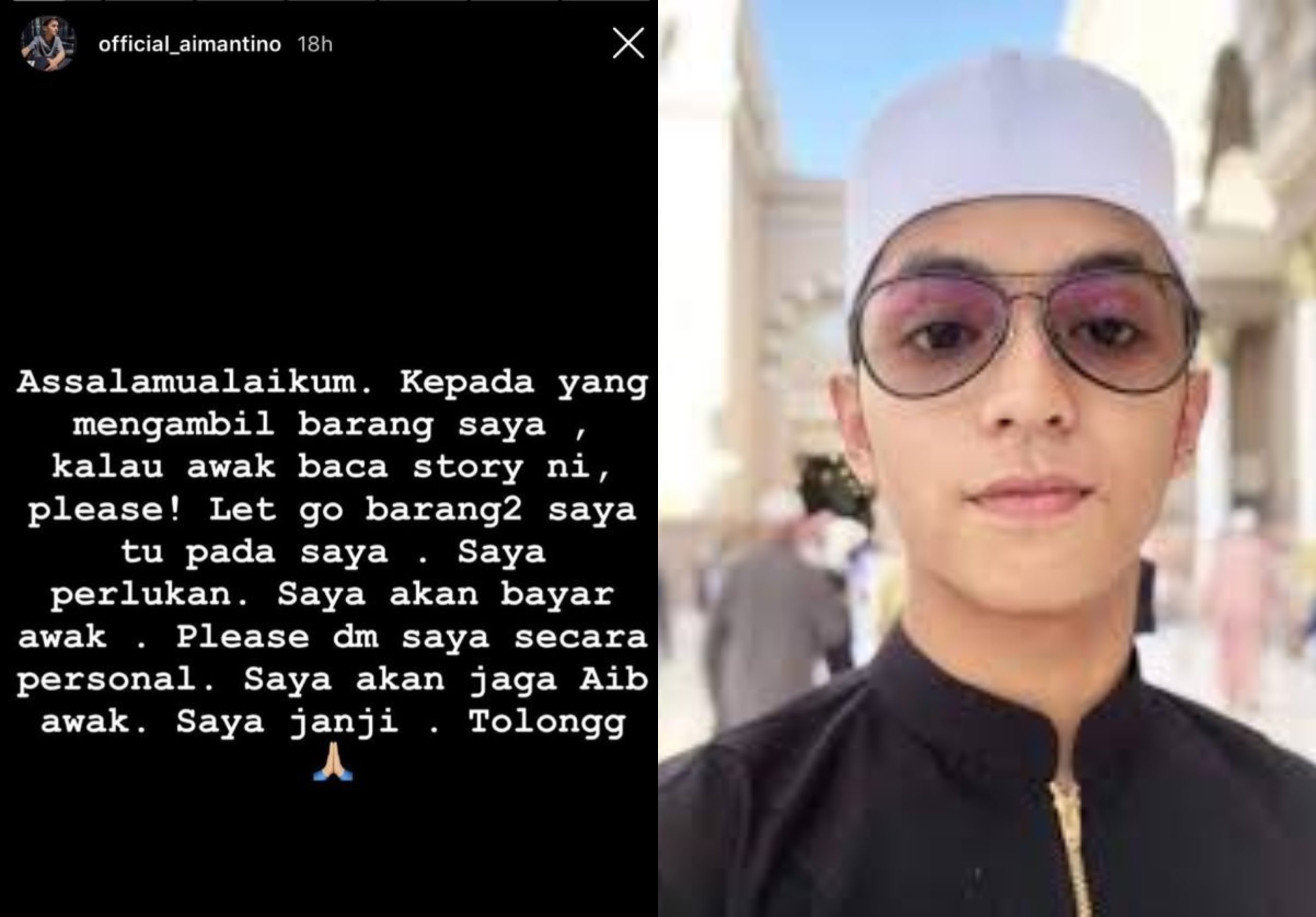 ‘Pulangkan Semula, Saya Akan Bayar Awak’ – Kereta Kena Pecah, Aiman Tino Rayu Pencuri Pulangkan Barang
