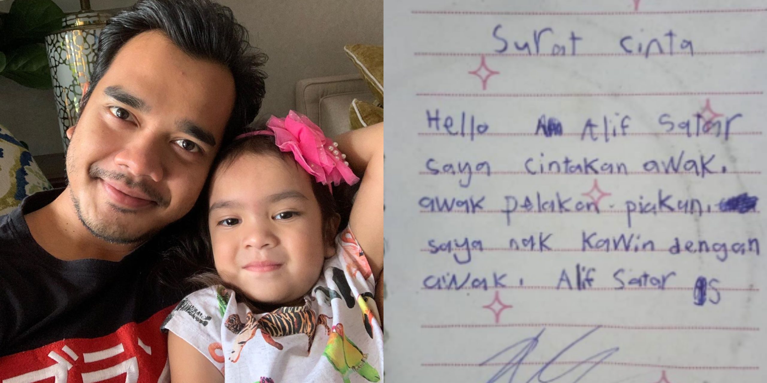 ‘Saya Nak Kahwin Dengan Awak’ – Surat Cinta Budak 8 Tahun Untuk Alif Satar, Siap Ada Sign!