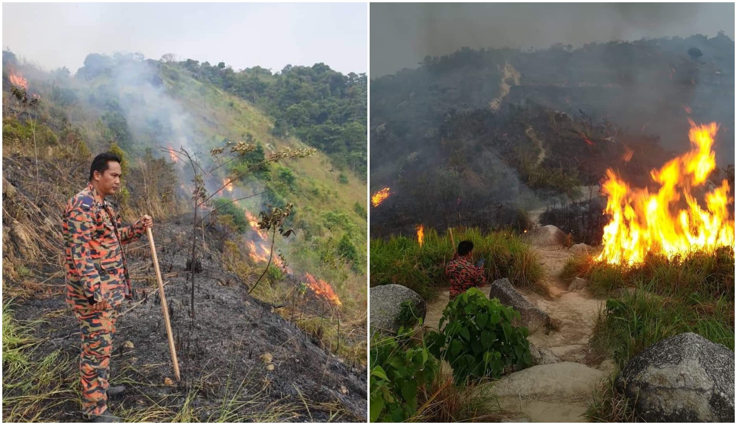 [FOTO & VIDEO] Bukit Broga Hangus Dijilat Api, Mungkin ‘Kerja’ Pendaki Tak Bertanggungjawab