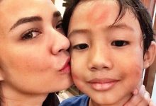 Foto Anak Nora Danish Penuh Dengan Kesan Lipstick