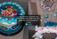 Kek Terbalik 30 Minit Sebelum Customer Datang Ambil, Usaha Penjual Ini Patut Dipuji