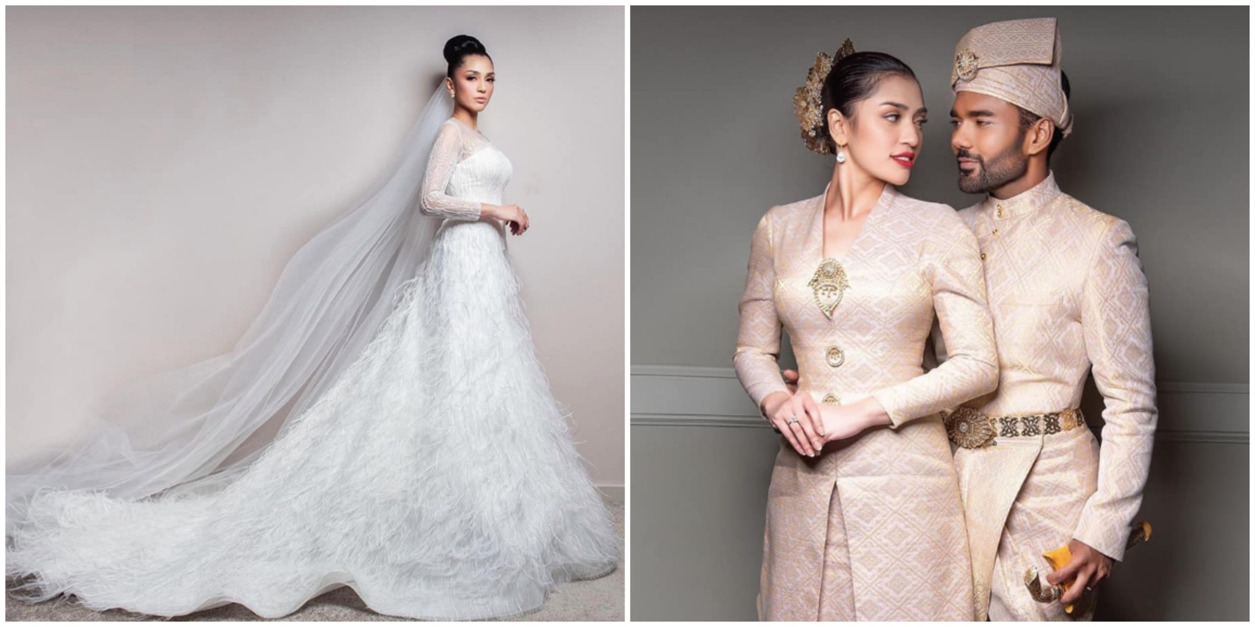 [FOTO] Ringkas Tapi Cantik Bergaya, Busana Wedding Rizman & Nurida Suraya Curi Perhatian