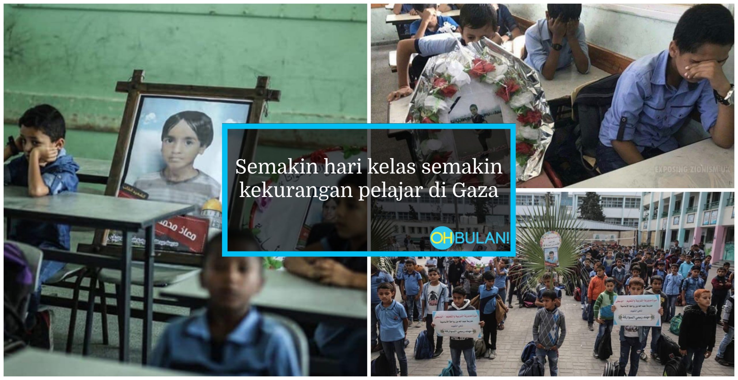 Makin Ramai Terkorban, Pelajar Gaza Letak Potret Rakan Dalam Kelas Undang Sayu