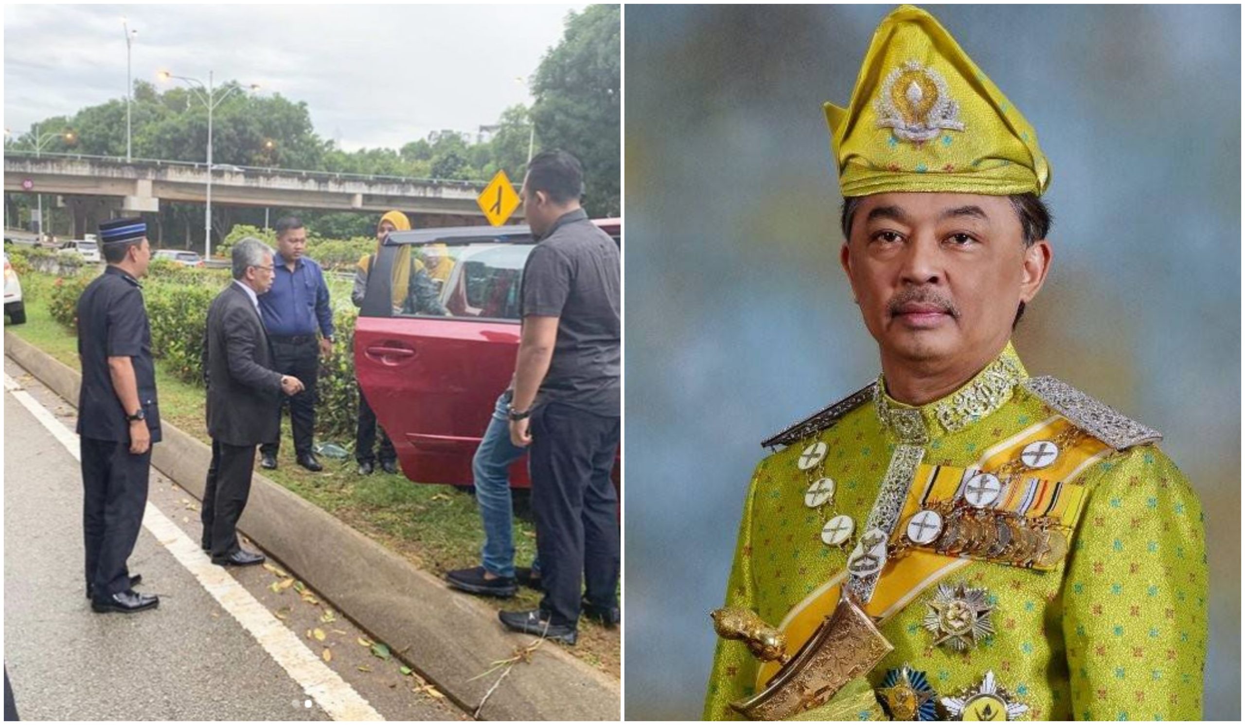 Keluar Dari Kenderaan Bantu Mangsa Kemalangan, Apa Yang Dilakukan Agong Terima Pujian Netizen