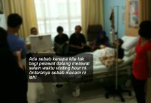 Penat Dengan Pelawat Yang Acah Pandai – Teguran Doktor Buat Keluarga Yang ‘Degil’ Patuhi Masa Melawat