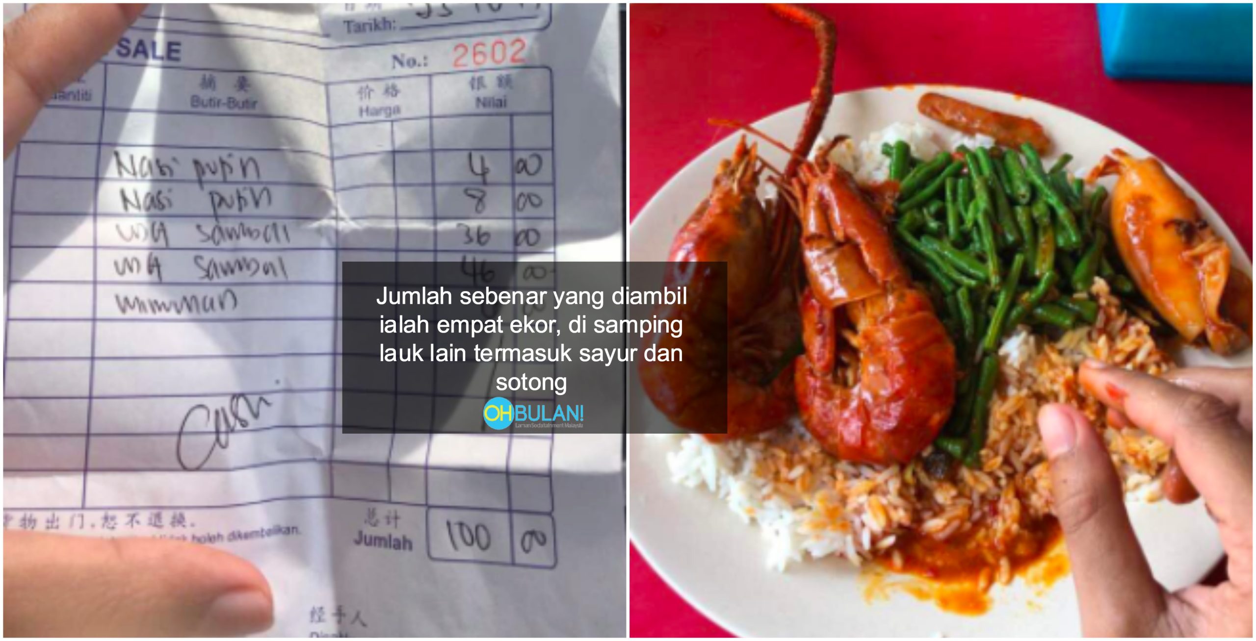 ‘Harga Makanan Berpatutan’ – Viral Harga Dua Pinggan Nasi RM100, Ini Respon KPDNKK