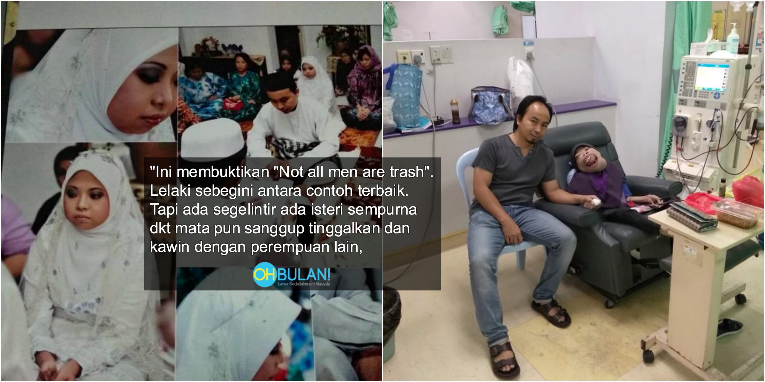 ‘Contoh Lelaki Terbaik. Walaupun Isterinya Sakit Teruk, Dia Selalu Berada Disamping Isterinya’
