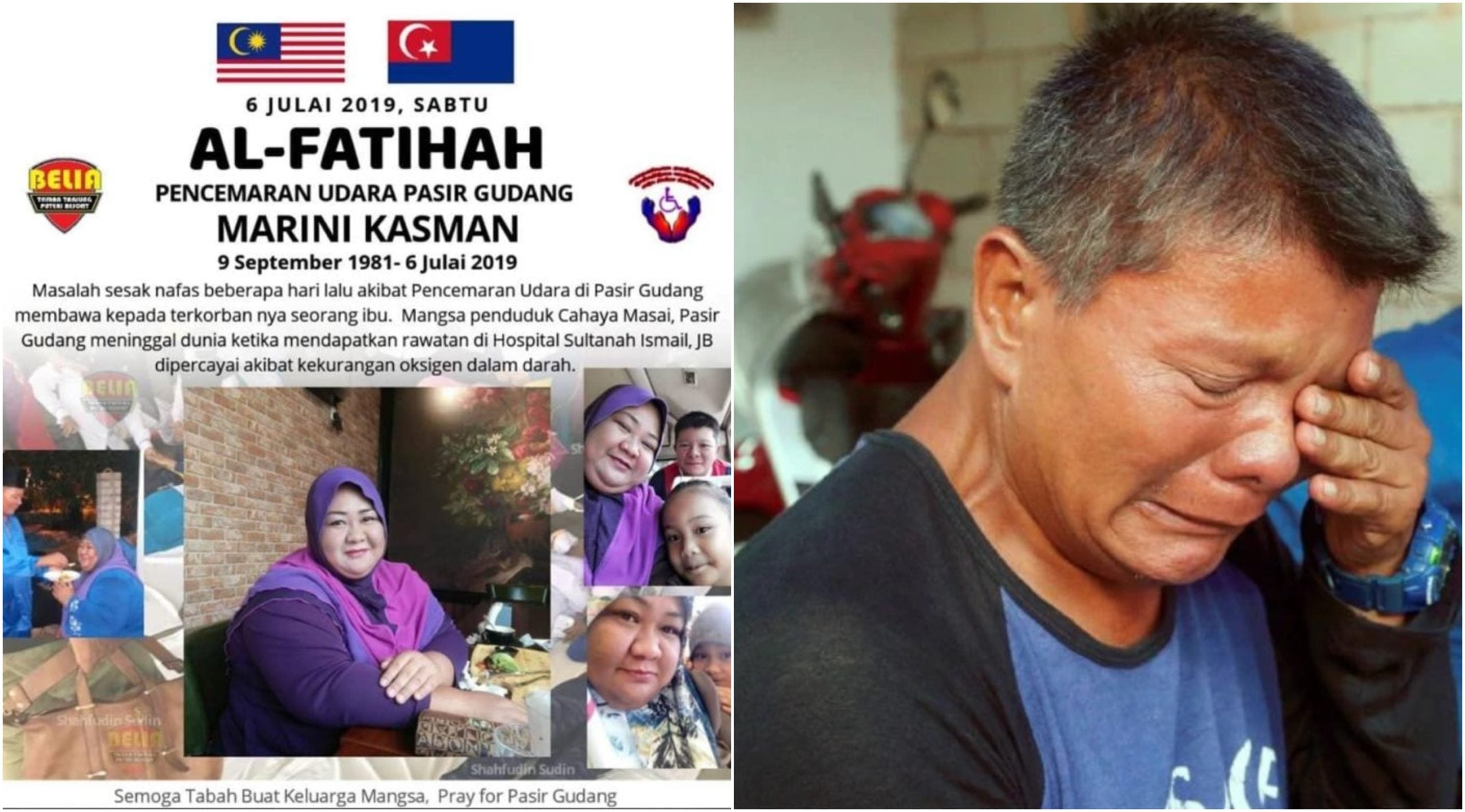 ‘Tolong Jangan Aibkan’ – Suami Sangkal Dakwaan Isteri Meninggal Dunia Kerana Pencemaran Udara Di Pasir Gudang