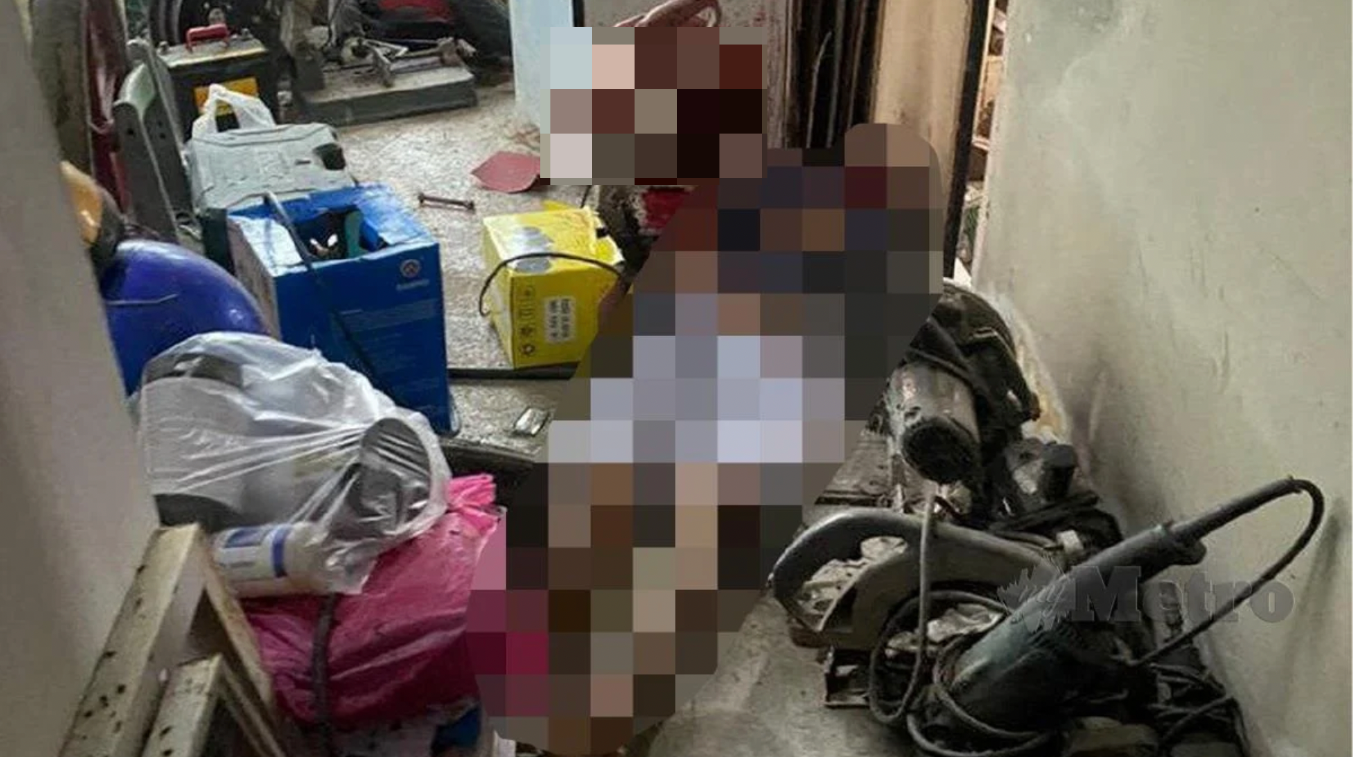 Lelaki Maut, Leher Cedera Parah Terkena Mesin Pemotong Besi