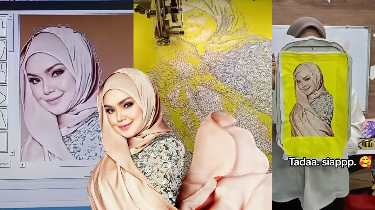 [VIDEO] Suami Isteri Hasilkan Potret Sulam Wajah Siti Nurhaliza – ‘Nak Bagi Tokti Kalau Beliau Sudi’