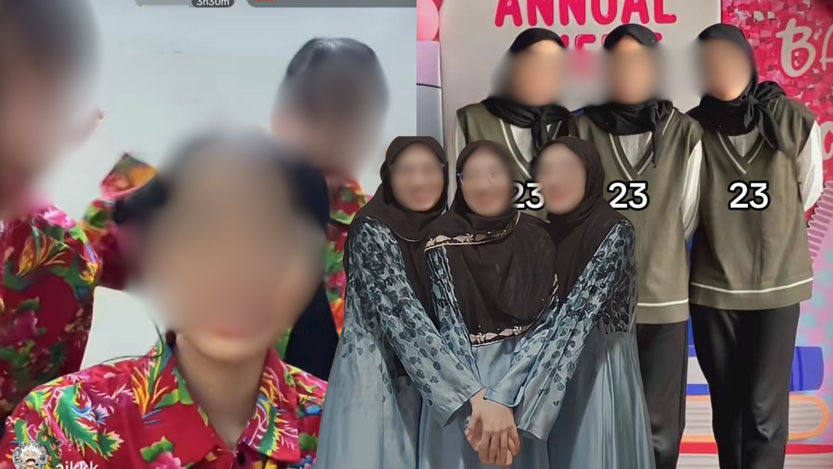 Netizen Terkejut TikTokers Kembar 3 Tampil ‘Free Hair’ Ketika ‘Live’ – ‘Biasa Pakai Tudung, Allahuakhbar Dunia Akhir Zaman’