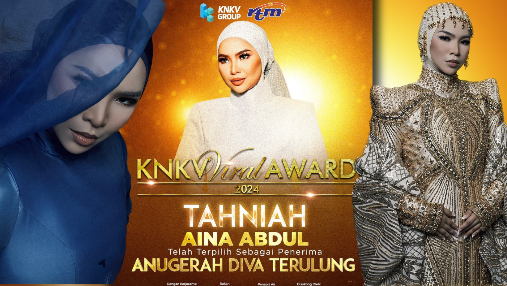 Aina Abdul Dinobatkan Pemenang Anugerah Diva Terulung Di KNKV Viral Award 2024