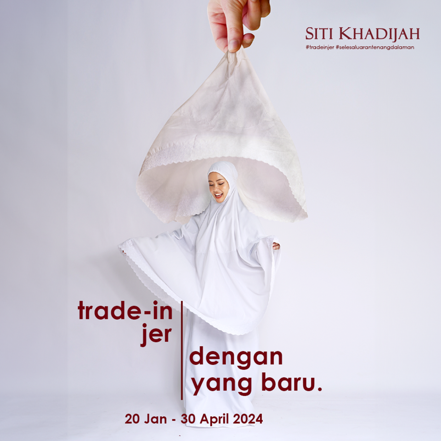 Trade-in Jer Telekung Lama Korang Dengan Yang Baru Di Butik Siti Khadijah Hari Ini!