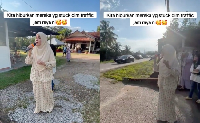 [VIDEO] Aishah Buat Konsert ‘Free’, Hiburkan Pemandu Sangkut ‘Traffic Jammed’ Depan Rumah