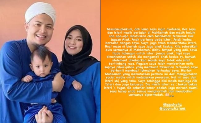 ‘Saya Dah Bagitahu Isteri, Anak Kedua Biar Saya Jaga’ – Ippo Hafiz Nafi Dakwaan Larikan Anak Bongsu