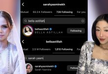 Bella Astillah & Kekasih Gelap Aliff Aziz Saling ‘Follow’ Di Instagram, Pengikut Bertambah 41,000