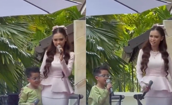 [VIDEO] Ayden Curi Tumpuan, Nyanyi Lagu Suasana Hari Raya Sambil Berjoget Dengan Bella Astillah Di Majlis Rumah Terbuka