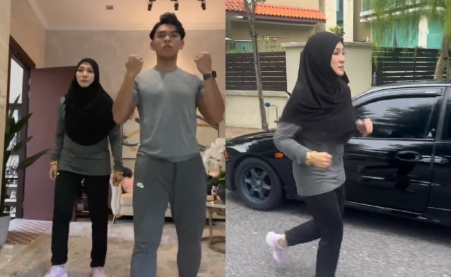 [VIDEO] Abby Abadi Bersenam Dengan Danish, Azam Turun Lagi 10KG – ‘Inspektor Aliza In The Making’