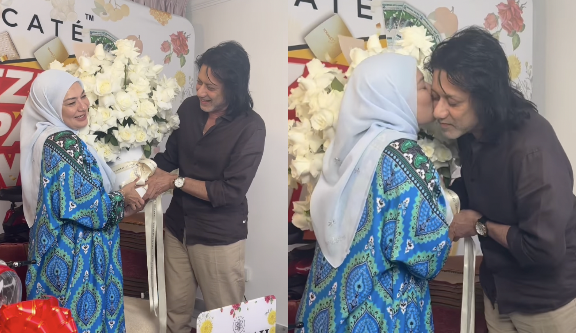 [VIDEO] Sambut Ulang Tahun Ke-58, Ibu Neelofa Teruja Dapat ‘Surprise’ 100 Kuntum Bunga Ros Putih Daripada Suami