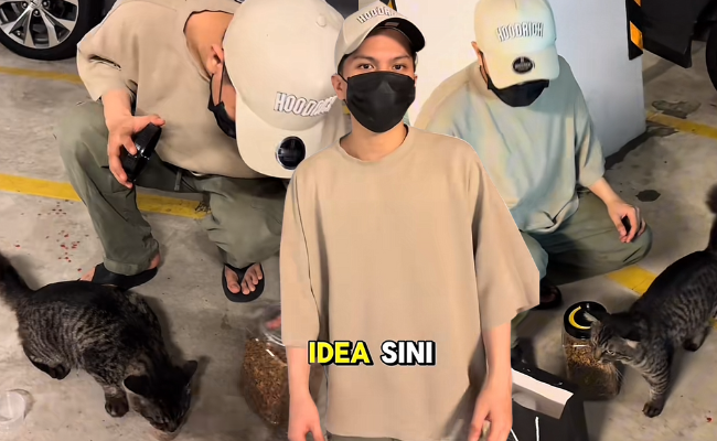 [VIDEO] Haqiem Rusli Dipuji Beri Makanan Pada Kucing Jalanan, Cadangkan Netizen Simpan Stok Dalam Kereta