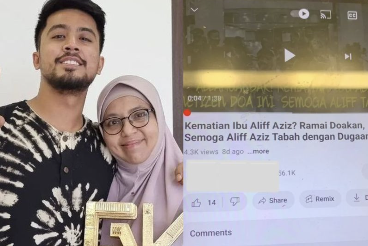 Ibu Aliff Aziz Terkejut, Berita Palsu Kematian Tersebar