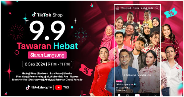 Kempen 9.9 TikTok Shop Tawar Diskaun 50%, Baucar RM99* & Penghantaran Percuma! Untung Wei!