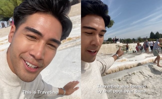 [VIDEO] Hariz Hamdan Raih Pujian, Kongsi Pembentukan ‘Travertine’ Di Turkiye Dalam Bahasa Inggeris – ‘Fasihnya Awak’
