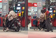 [VIDEO] Wanita Tunggang Motosikal Bersama Dua Anak Kecil Di Stesen Minyak Runtun Hati Netizen – ‘Orang Perempuan Sebenarnya Kuat’