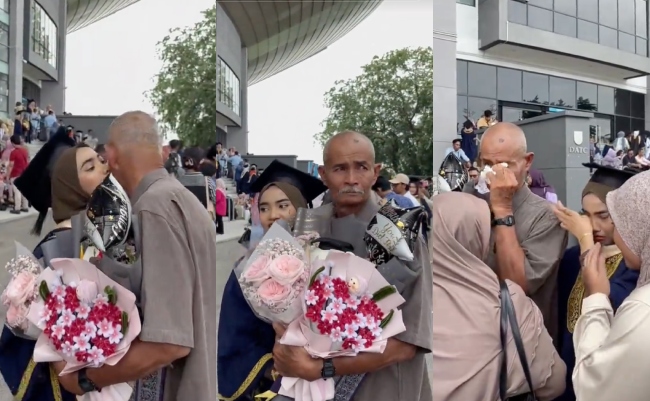 [VIDEO] Tangisan Ayah Selepas Anak Berjaya Genggam Ijazah Bikin Netizen Sebak