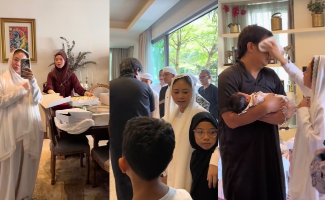 [VIDEO] Muka Pucat Intan Najuwa Ketika Majlis Tahnik Anak Curi Perhatian – ‘Penat Menahan Sakit’