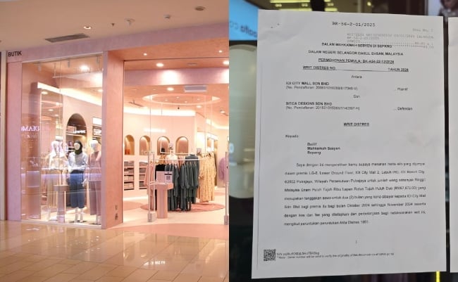 Tak Bayar Sewa Selama Dua Bulan Lebih RM67k, Kedai Didakwa Milik Usahawan Datin Terima Writ Distres