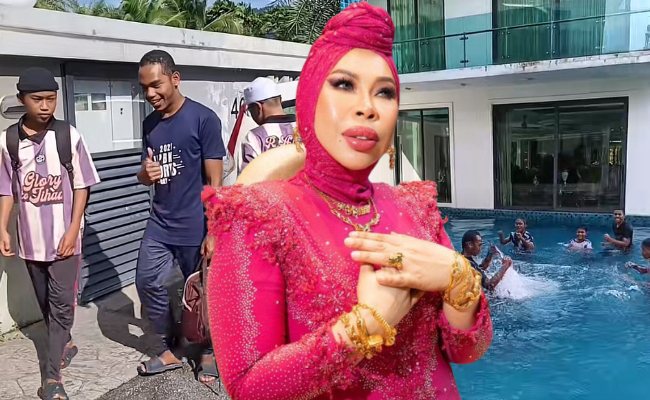 Vida Jemput Sekumpulan Pelajar Tahfiz Mandi Kolam Renang Di Rumah, Netizen Doakan Semoga Bertambah Rezeki
