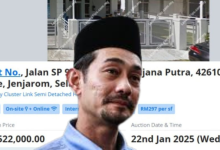 Rumah Teres Dua Tingkat Farid Kamil Dilelong Pada Harga RM522,000?