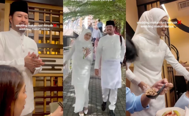 [VIDEO] Pengantin ‘Rare’! Berhabis Kurang RM1,000 Belanja Tetamu Makan Suki-Ya Selepas Majlis Nikah