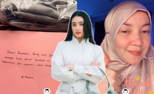 Buah Tangan Sempena Ramadan, Ameera Khan Hadiahkan Telekung Untuk Ibu Jefri Nichol – ‘Semoga Bawa Kedamaian Buat Aunty Sekeluarga’