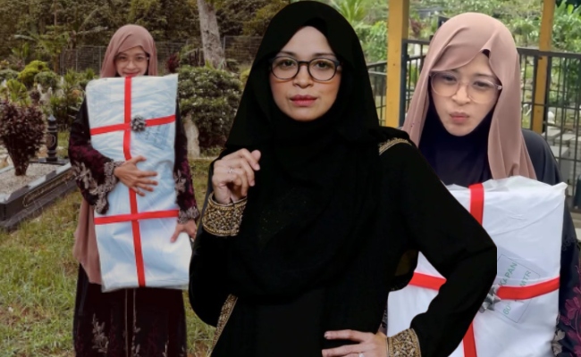 Noorkhiriah Dapat Hadiah Kain Kafan Sempena Hari Lahir Dari Suami