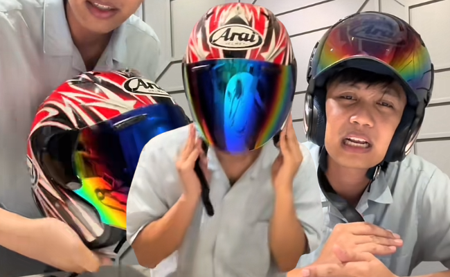 Ubai Gembira Dapat Beli Helmet Arai, Netizen Teka Harga Boleh Cecah RM15,000
