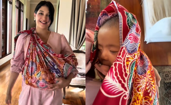 Video Tutorial Ikat Kain Gendong Raih Perhatian, Atikah Suhaime Kongsi Anak Suka Cara Tradisional