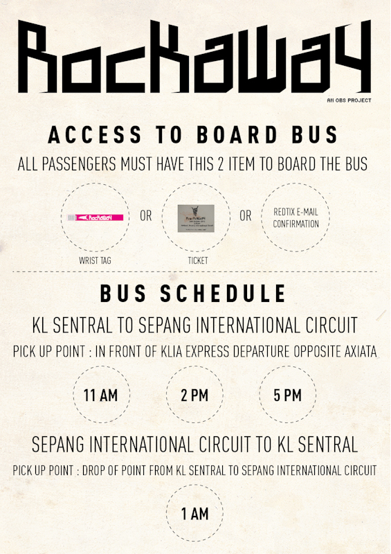 Rockaway Fest: Jadual Persembahan & Bus Shuttle Khas Untuk Anda