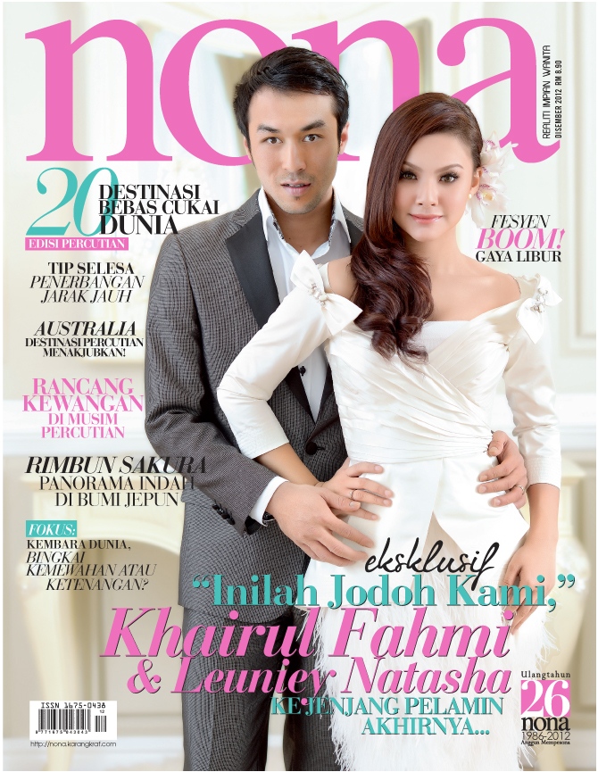 Foto: Khairul Fahmi & Leuniey Hiasi Majalah Nona Edisi Disember 2012