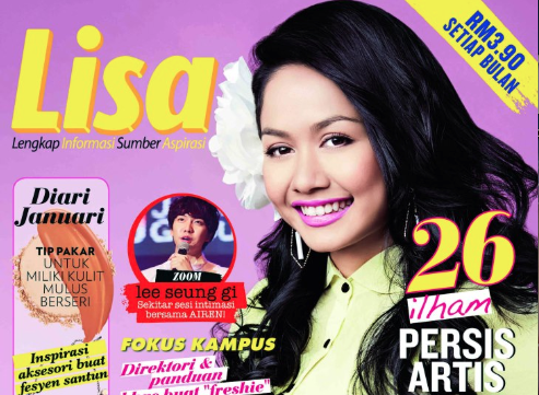 Liyana Jasmay Hiasi Muka Depan Majalah Lisa Edisi Tahun Baru, 2013