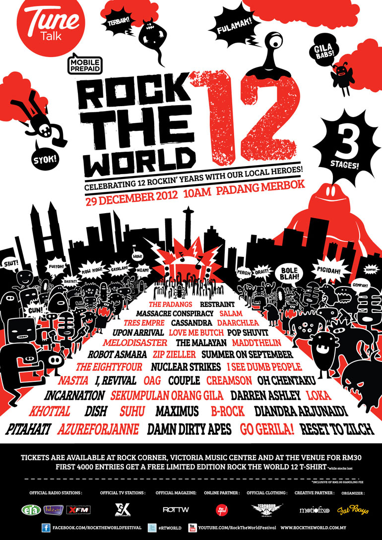 Rock The World 2012 Tampilkan 45 Artis Menerusi 3 Pentas!