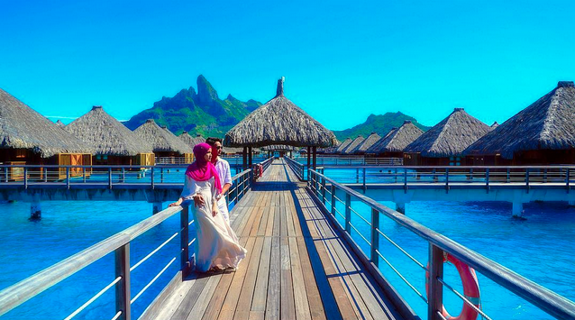 Foto Honeymoon Super Mewah Hairul Azreen & Hanis Zalikha Di Pulau Bora-Bora, Perancis