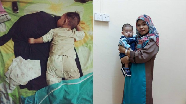 Kerana Terlalu Rindu, Bayi Ini Tidur Lena Beralaskan Baju 