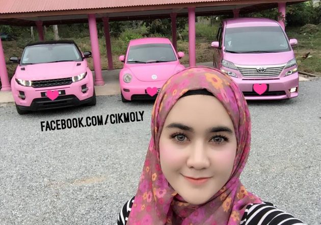 Kerana Minat, Sanggup Cat Semua Kereta Mewah Warna Pink 