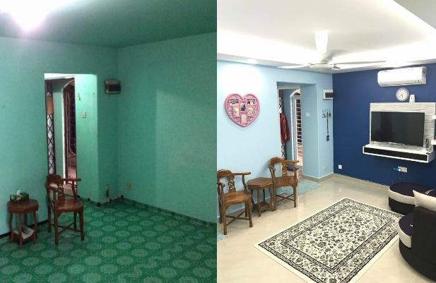 [FOTO] Lihat Bagaimana Wanita Ini Ubahsuai Rumah Flat PKNS Berkeluasan 550sqft, Hasilnya? Lawa!