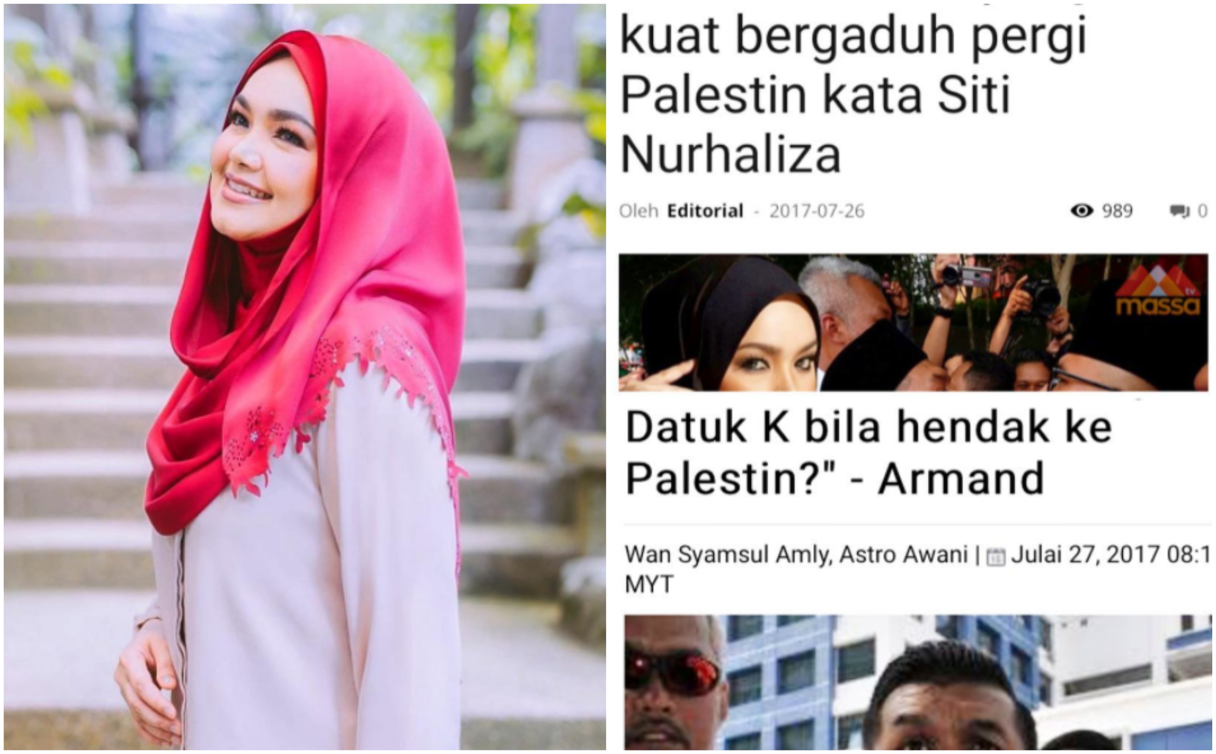 Laa Terasa Ka? Maafla Na – Respon ‘Spontan’ Siti Nurhaliza Bila Komen Isu Hantar Ke Palestin Diserang